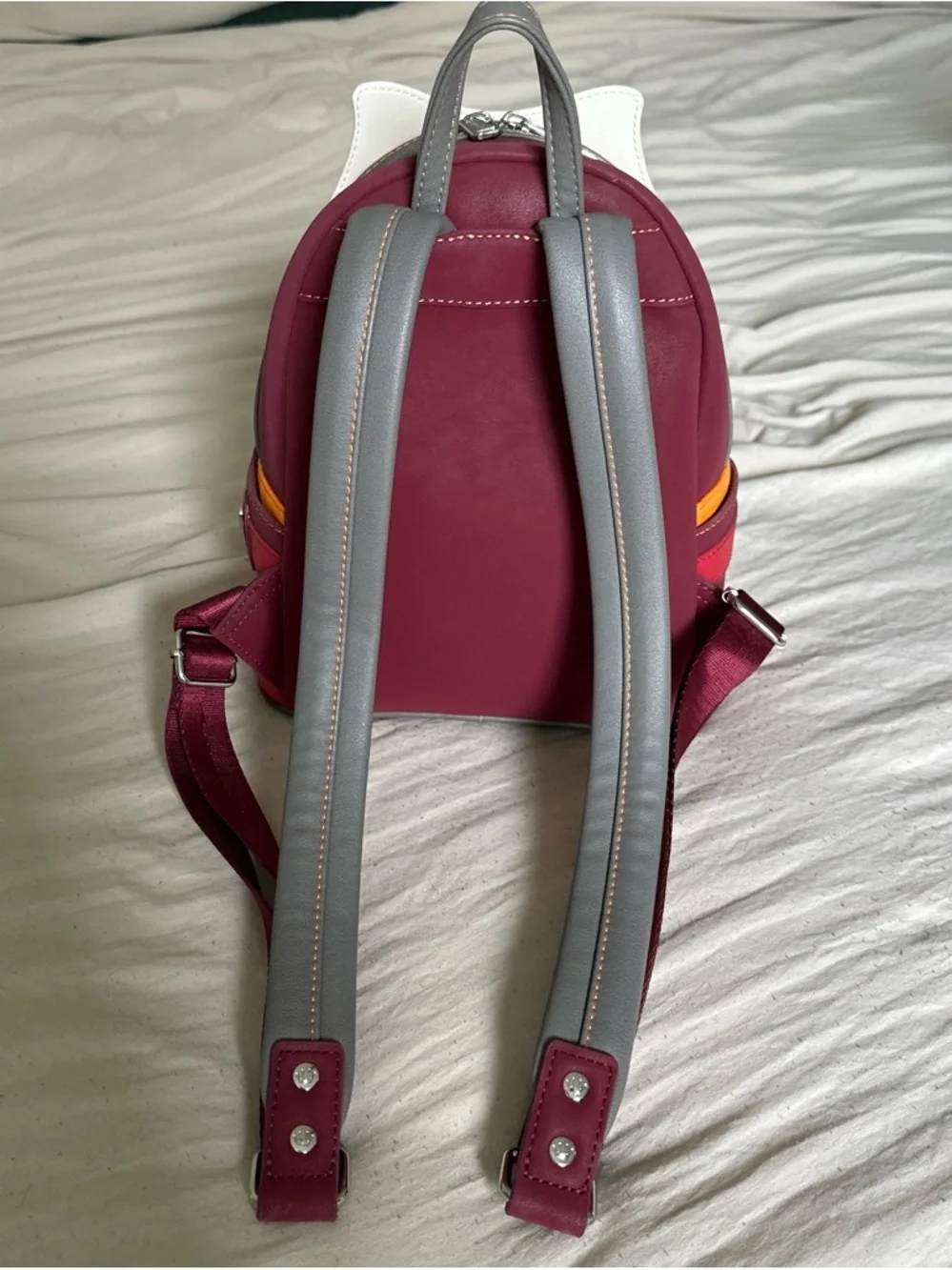 Stylish Orange & Burgundy Women's Mini Backpack